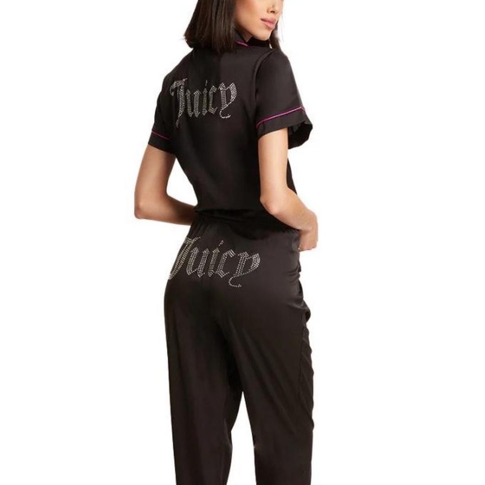 Black Juicy Couture pajama set  size large #loungewear #bling